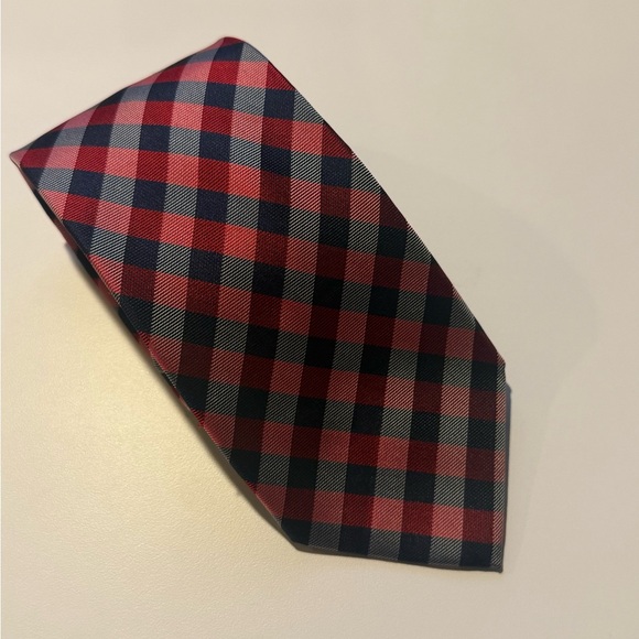 Nautica Red and Navy Checkered Tie - Picture 1 of 3